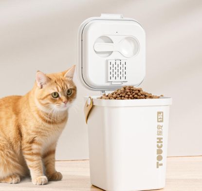 Picture of Intelligent Automatic Pet Food Storage Airtight Plastic Bin Eco-Friendly Portable Cat Food Storage Bin for Pets