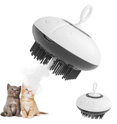 Picture of New Steamy Cat Brush 3 in 1 Electric Anti-splashing Cat Brush With Steam Spray for Massage Pet Grooming Comb Hair Removal